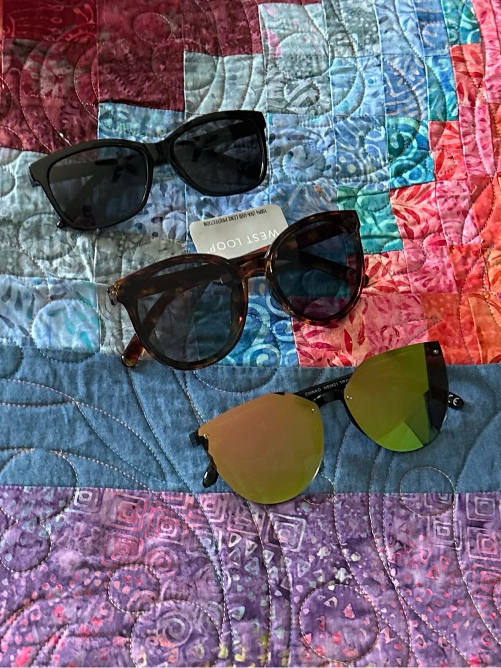 3Pair Sunglasses Set - Two Sleek Frames one mirrored frame - Picture 2 of 2
